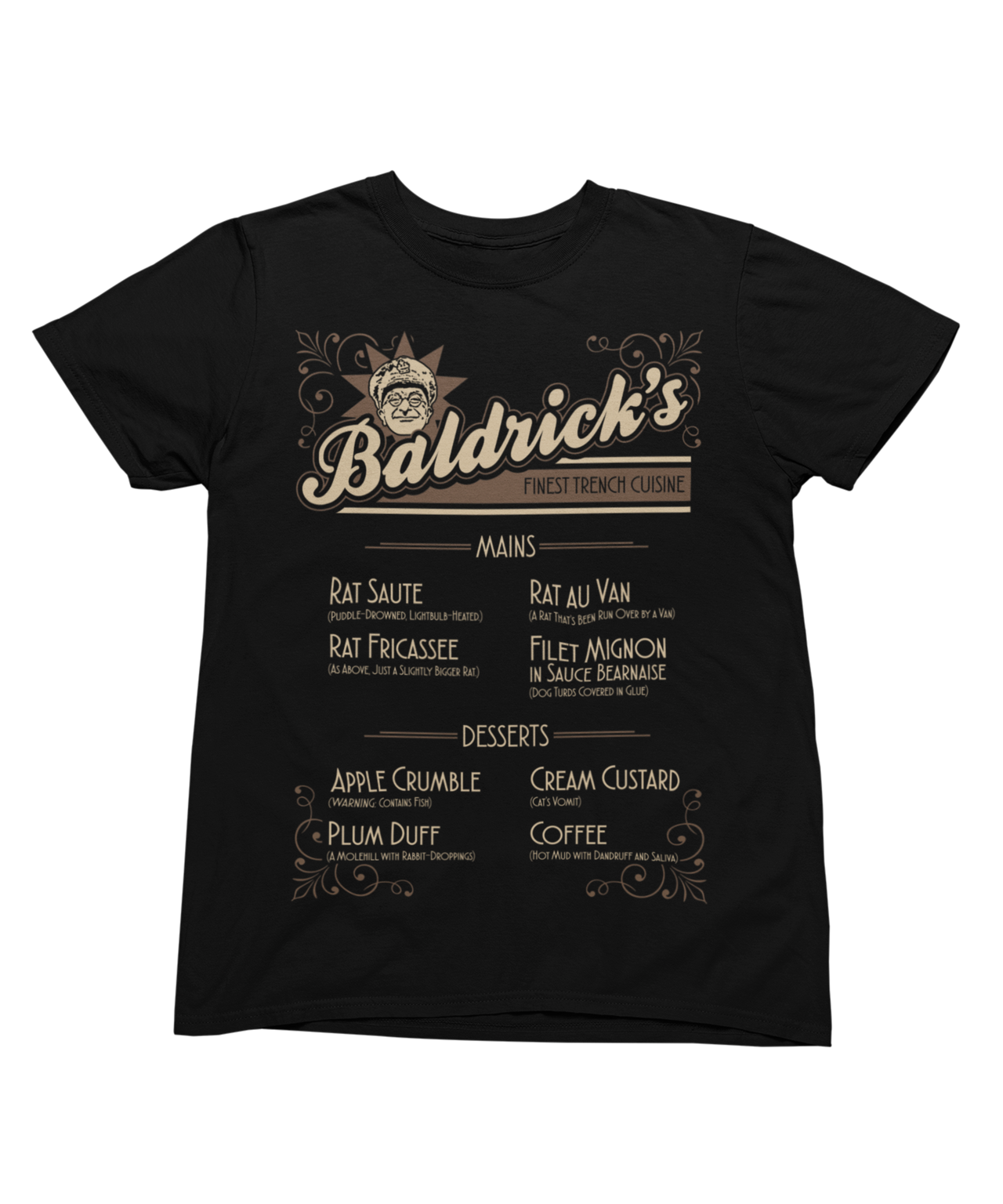 Baldrick's Trench Cuisine T-Shirt - 8Ball